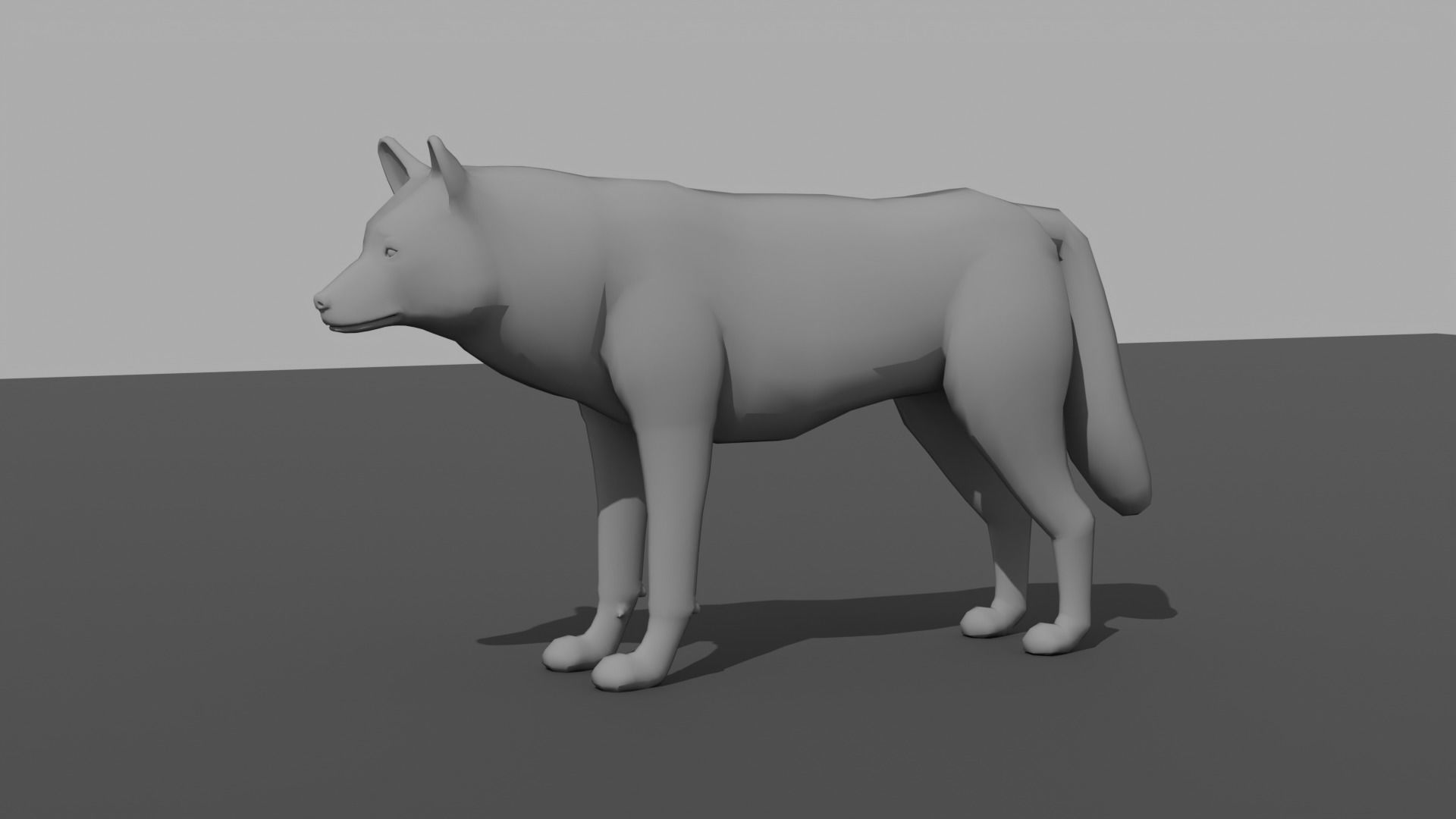 Wolf LowPoly Low-poly 3D model_6