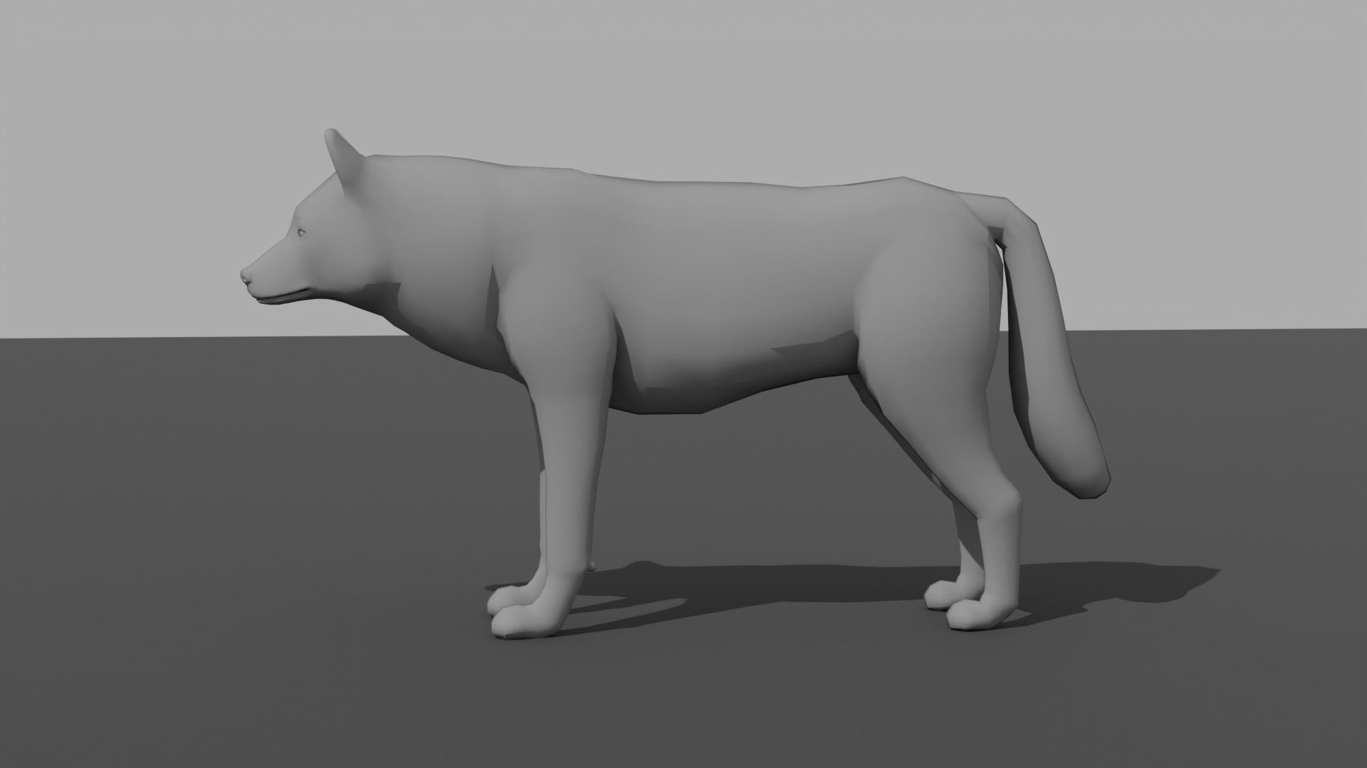 Wolf LowPoly Low-poly 3D model_8