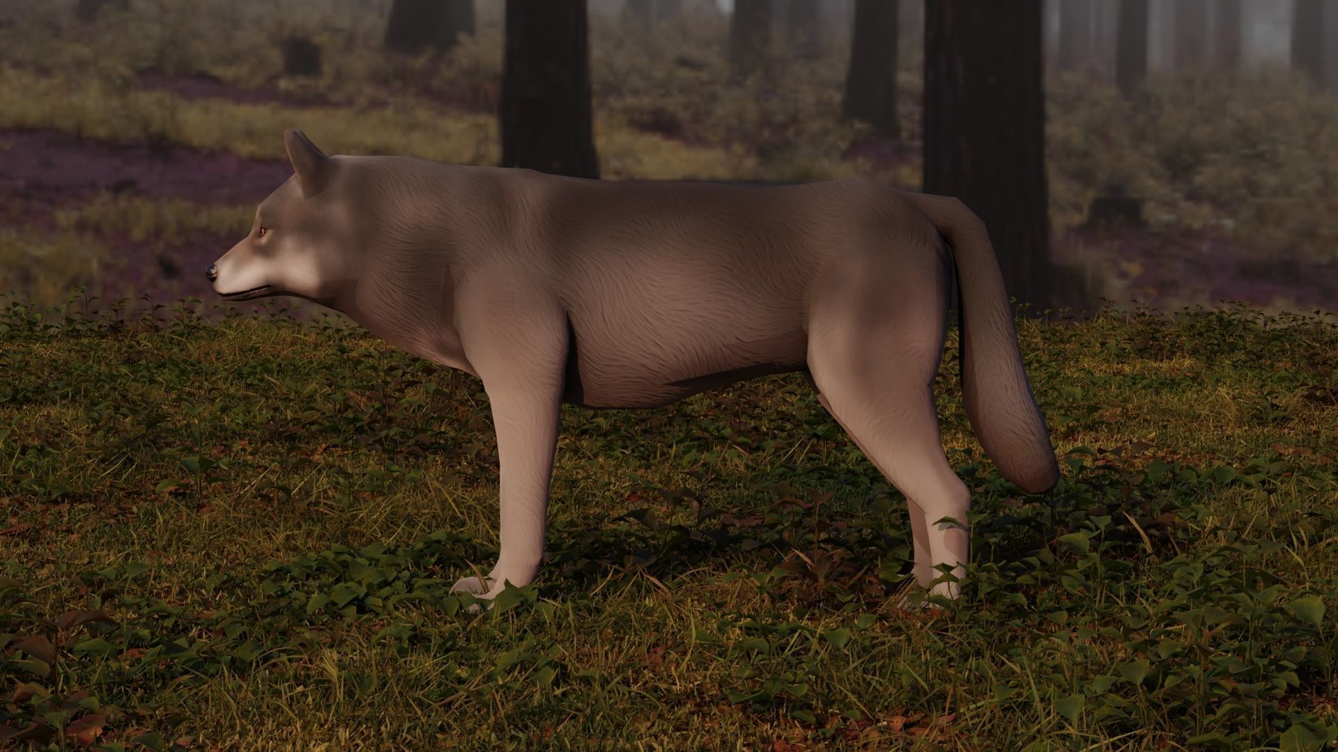 Wolf LowPoly Low-poly 3D model_4