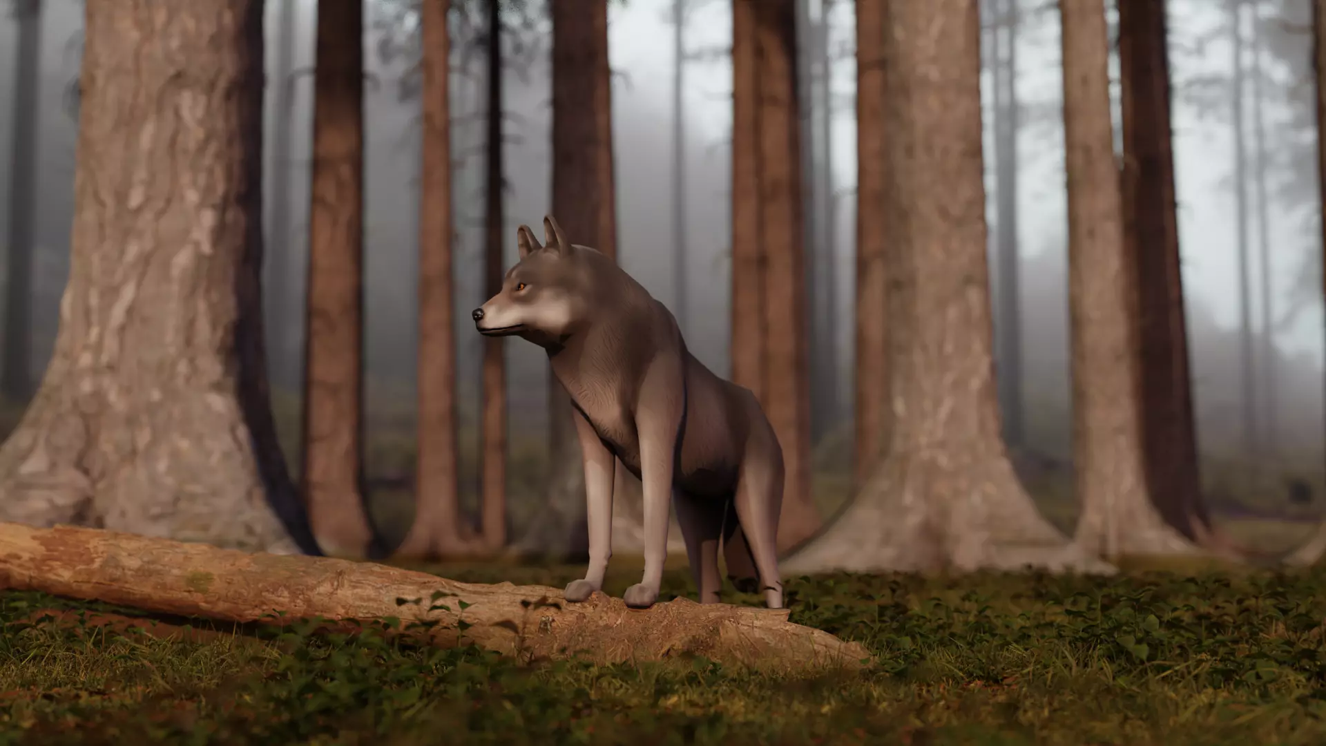 Wolf LowPoly Low-poly 3D model_0