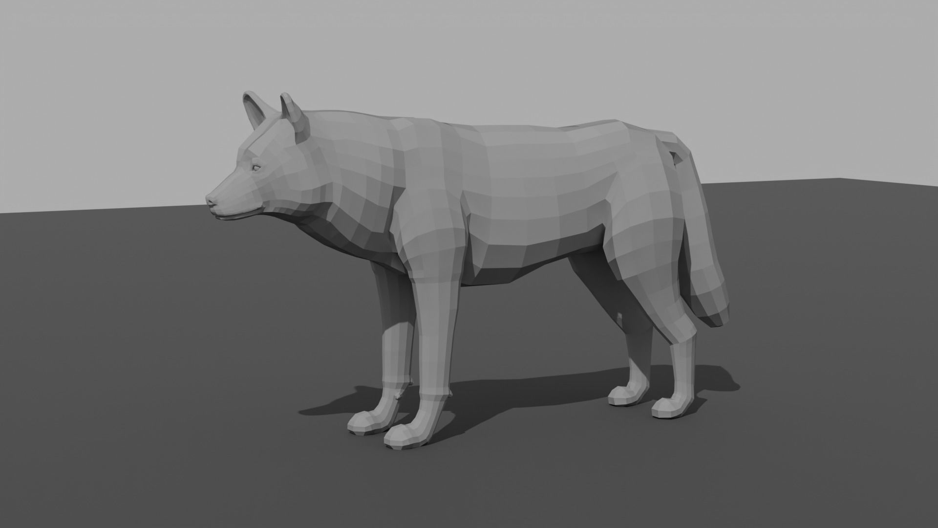 Wolf LowPoly Low-poly 3D model_10