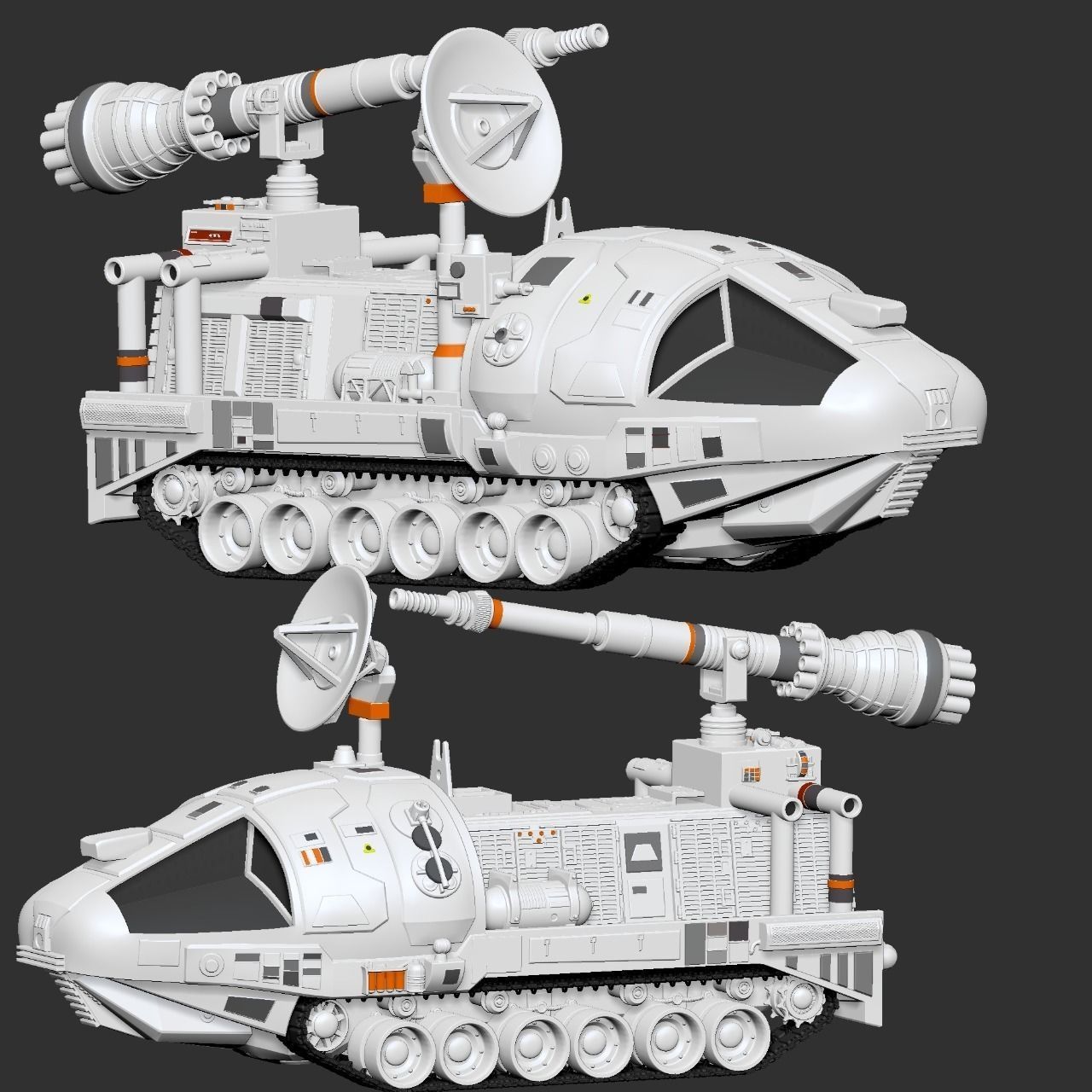 Space 1999 Alpha Laser Tank 3D print model_3
