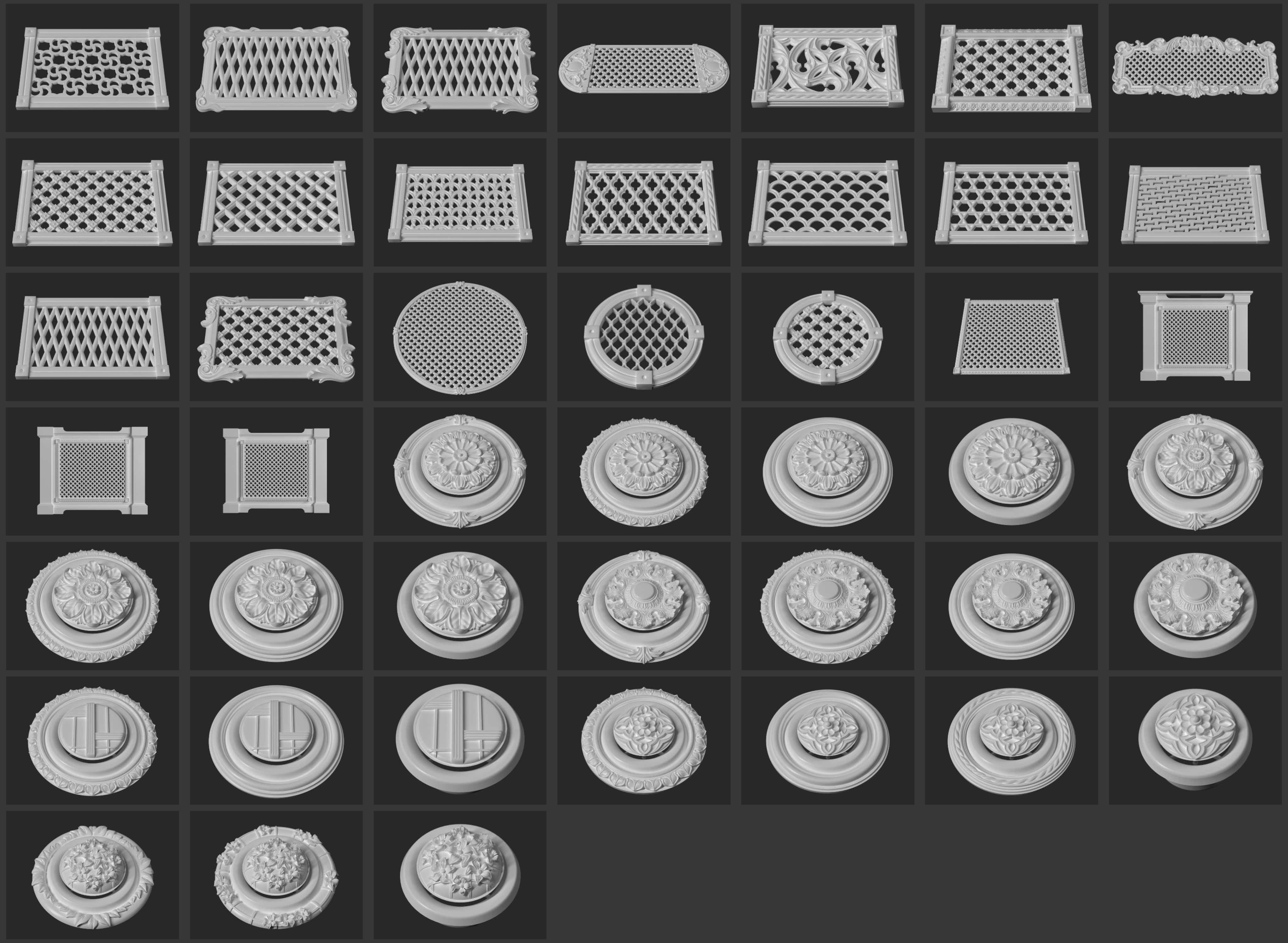 3D Decorative Diffusers Ventilation Grilles CGTrader