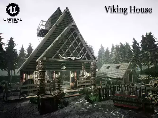 Viking House UNREAL ENGINE Low-poly 3D model