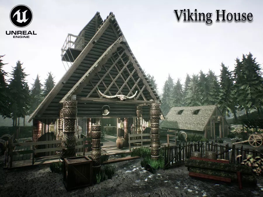 Viking House UNREAL ENGINE Low-poly 3D model_0