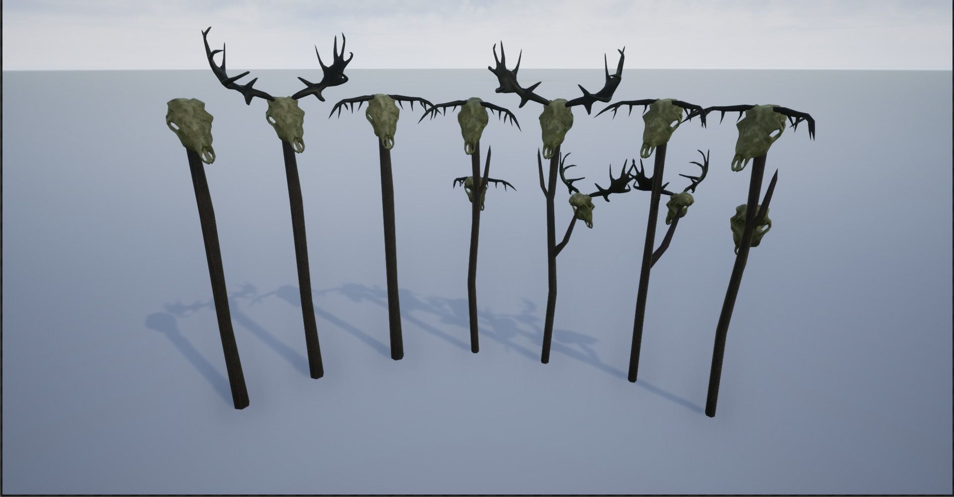 Animal Skulls On Spikes Low-poly 3D model_6