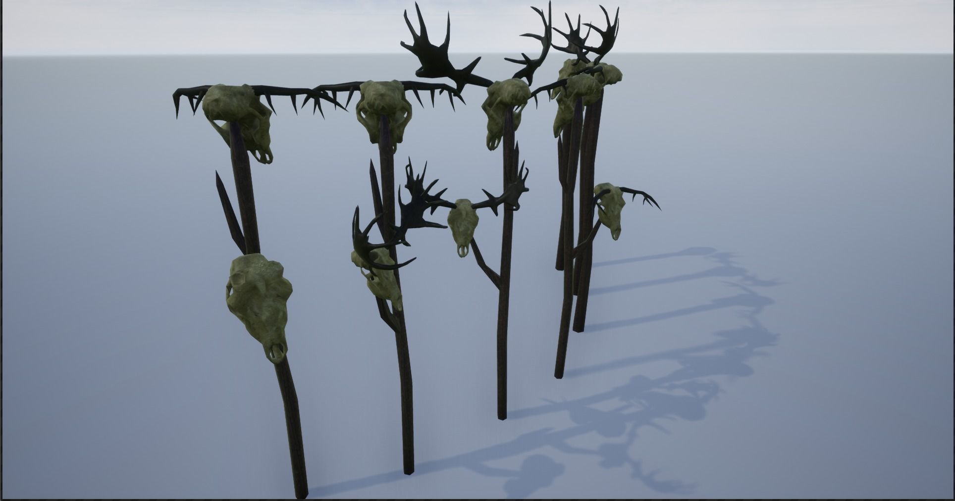 Animal Skulls On Spikes Low-poly 3D model_5