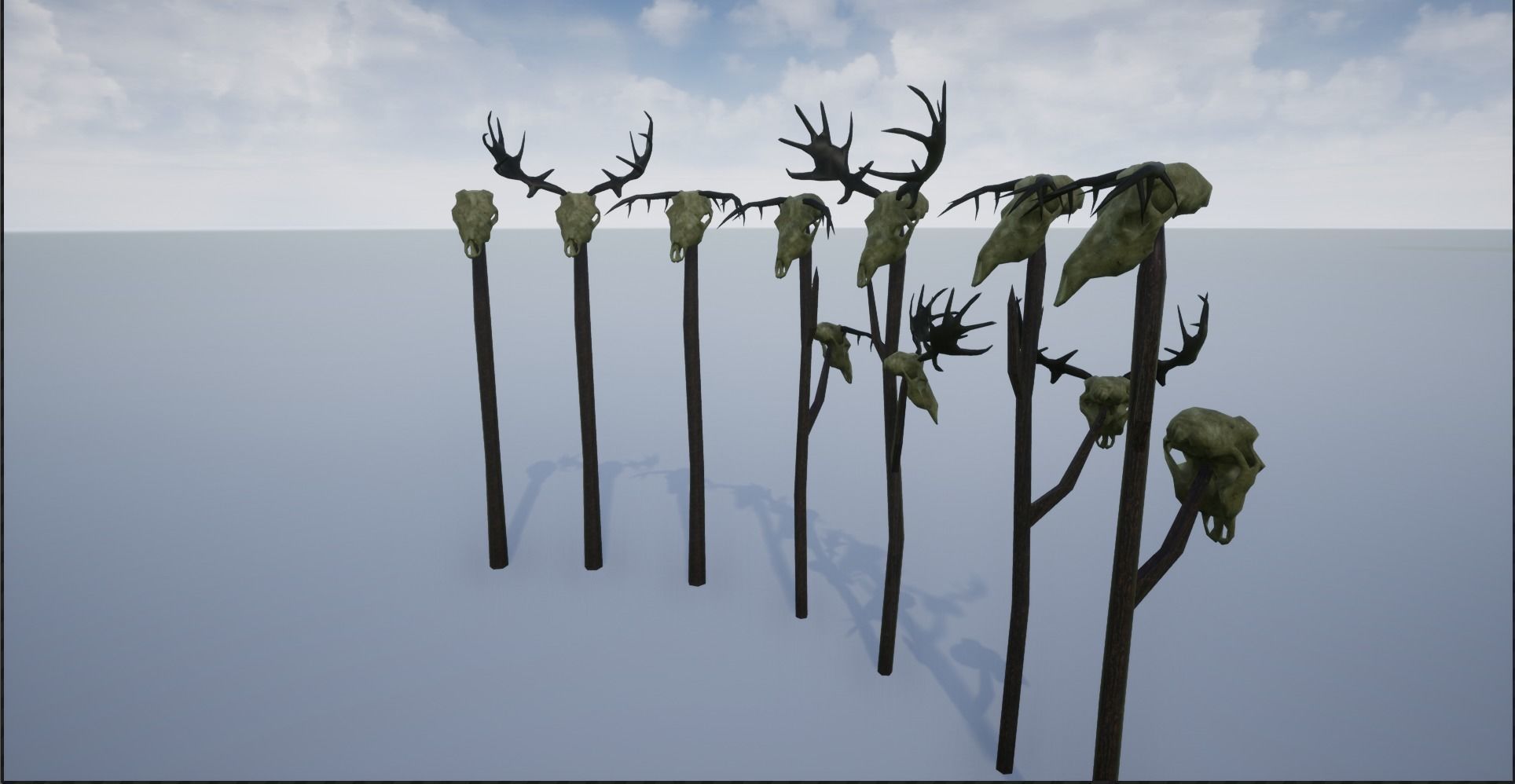 Animal Skulls and Antlers on Spikes 3D Model Collection_20