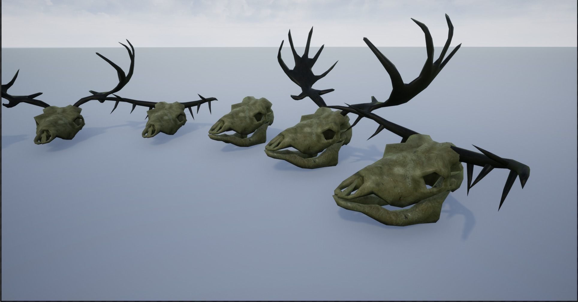 Animal Skulls and Antlers on Spikes 3D Model Collection_7