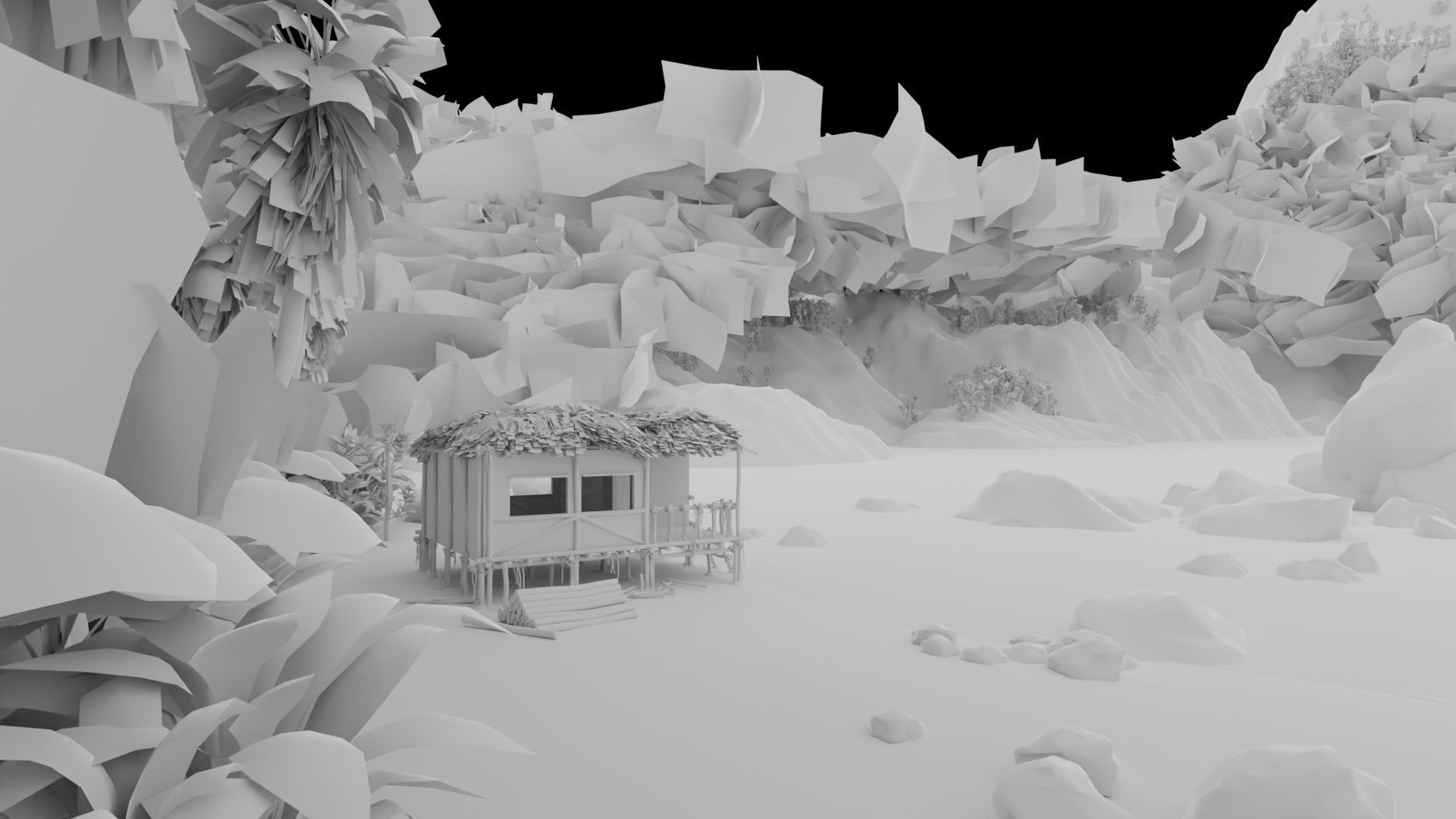 Tropical Island Scene 3D model_9