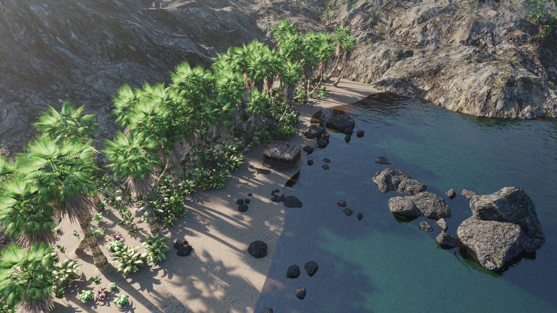 Tropical Island Scene 3D model_7