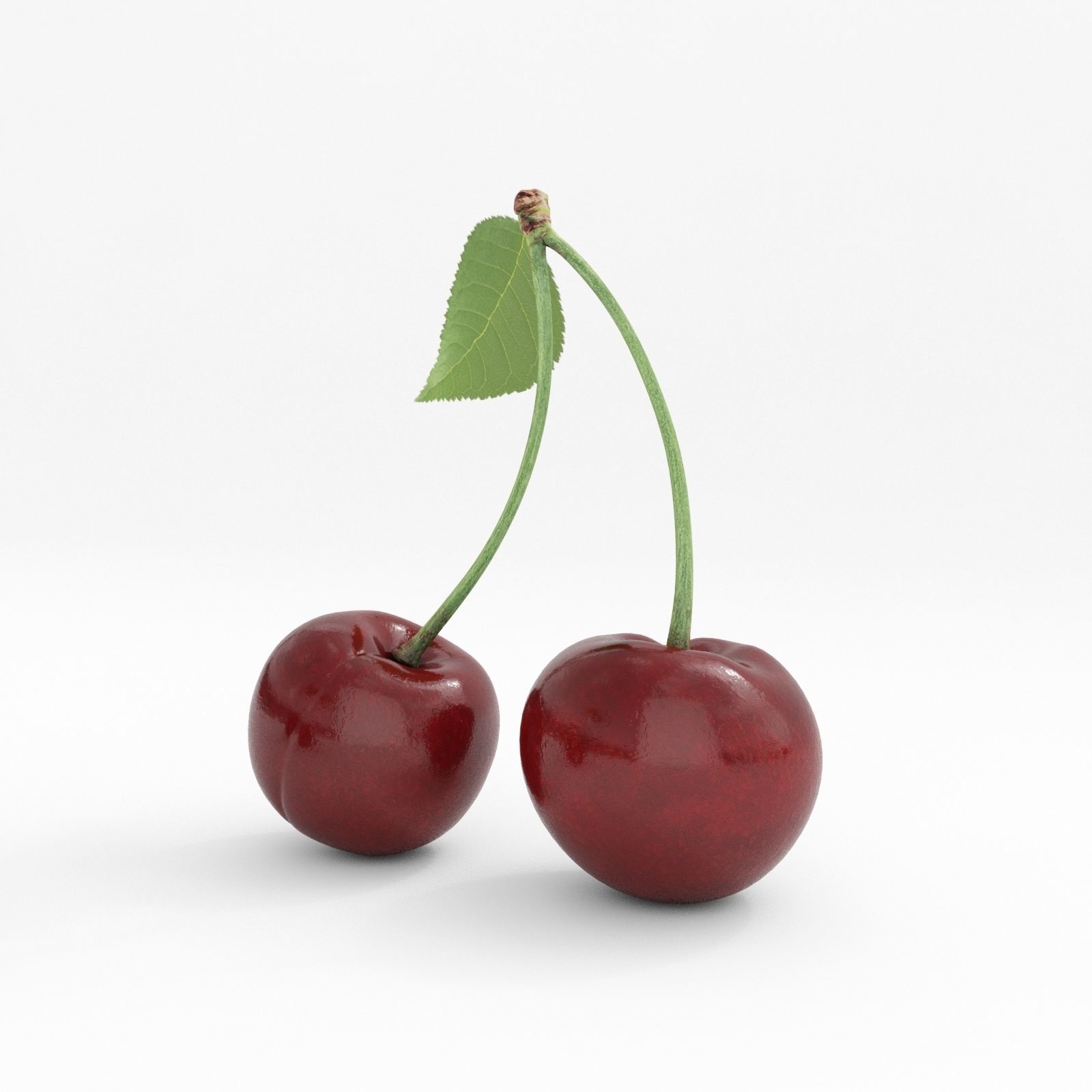 cherry 3D model two cherries 3D model_3