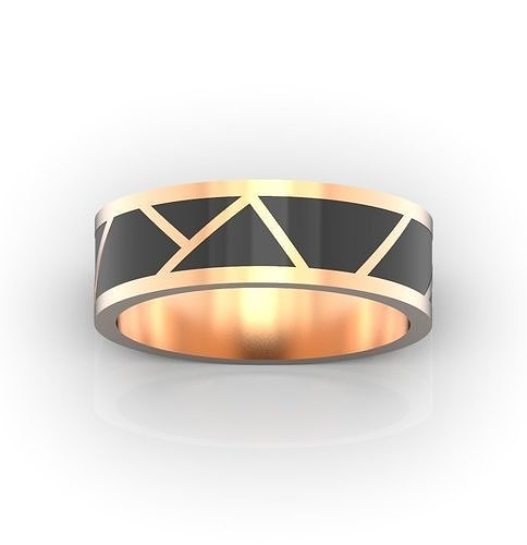 Mens wedding band Ring for men  Enamel ring 3D print model