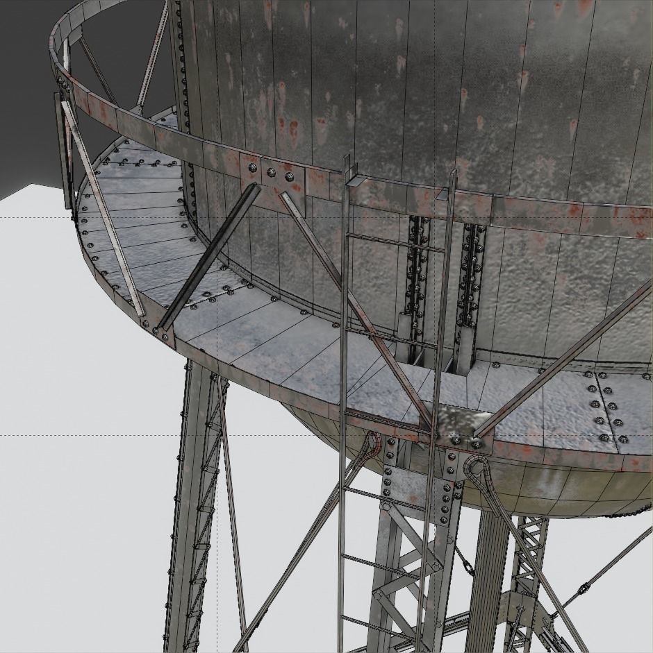 Water Tower 3D model_12