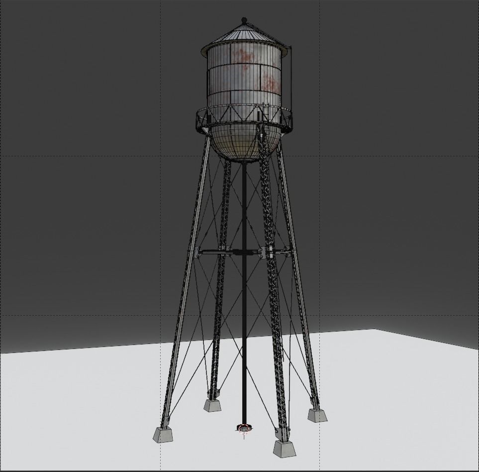 Water Tower 3D model_6