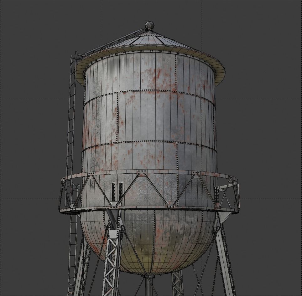 Water Tower 3D model_8