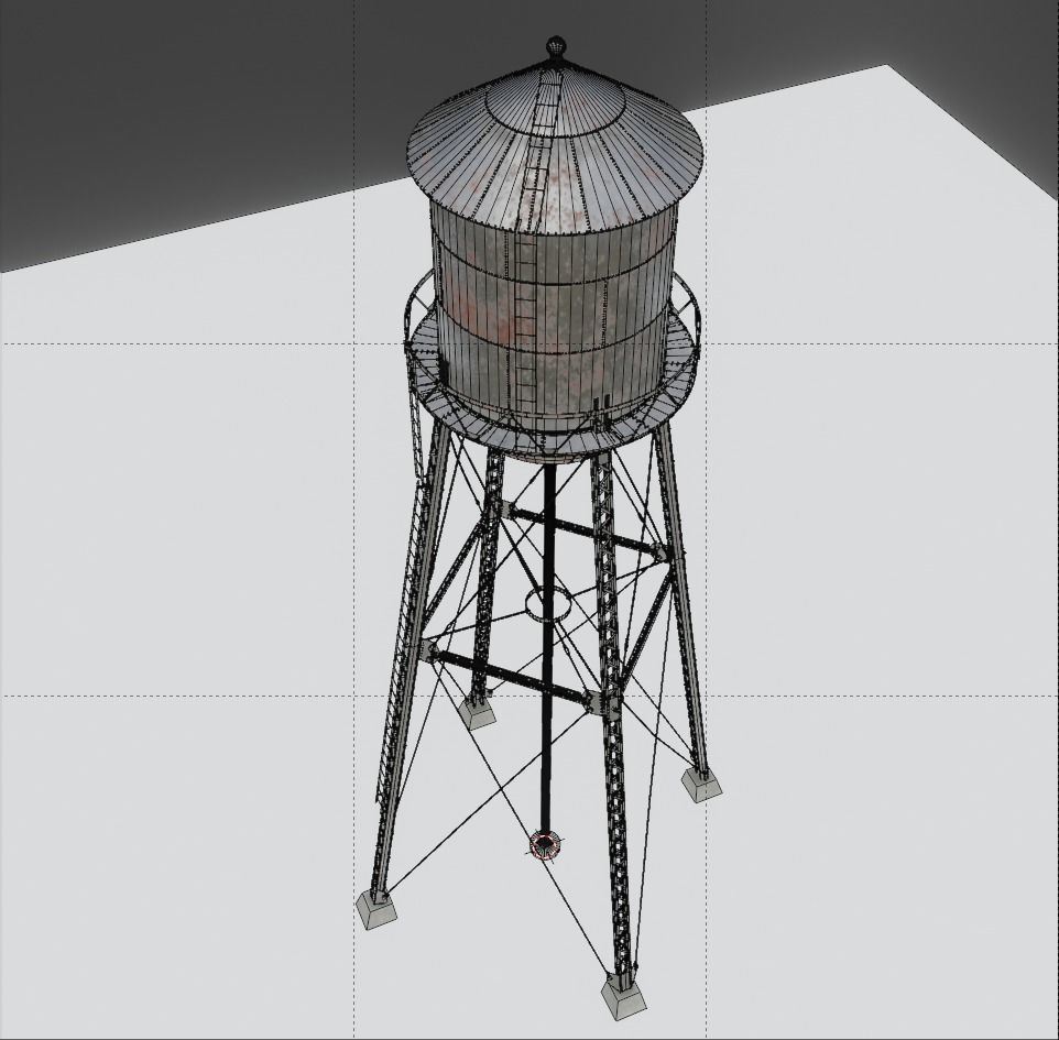 Water Tower 3D model_9