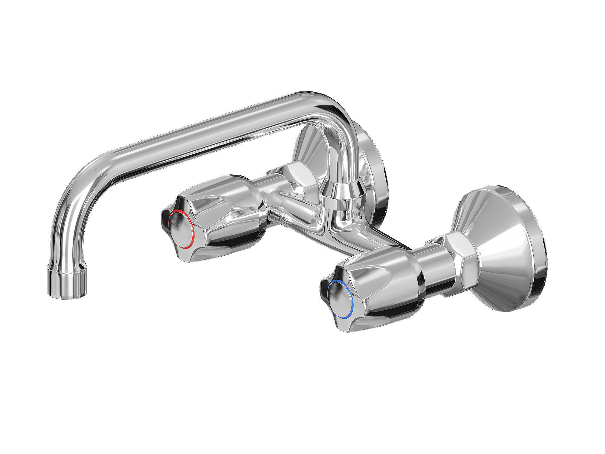 Faucet Collection Set chrome with two handles 3D model_2