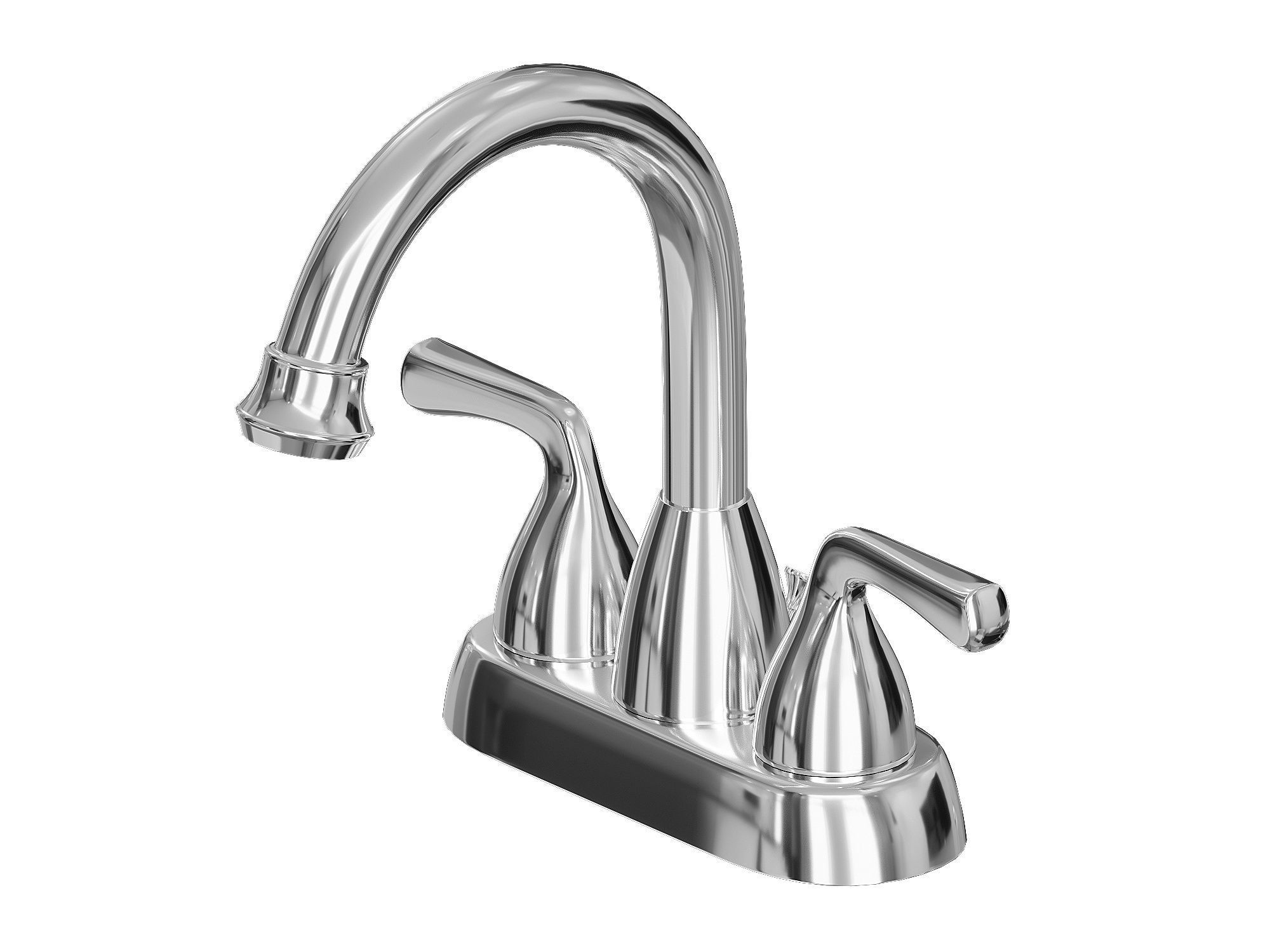 Faucet Collection Set chrome with two handles 3D model_4