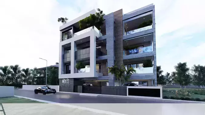 MOL18 exterior of modern apartment building