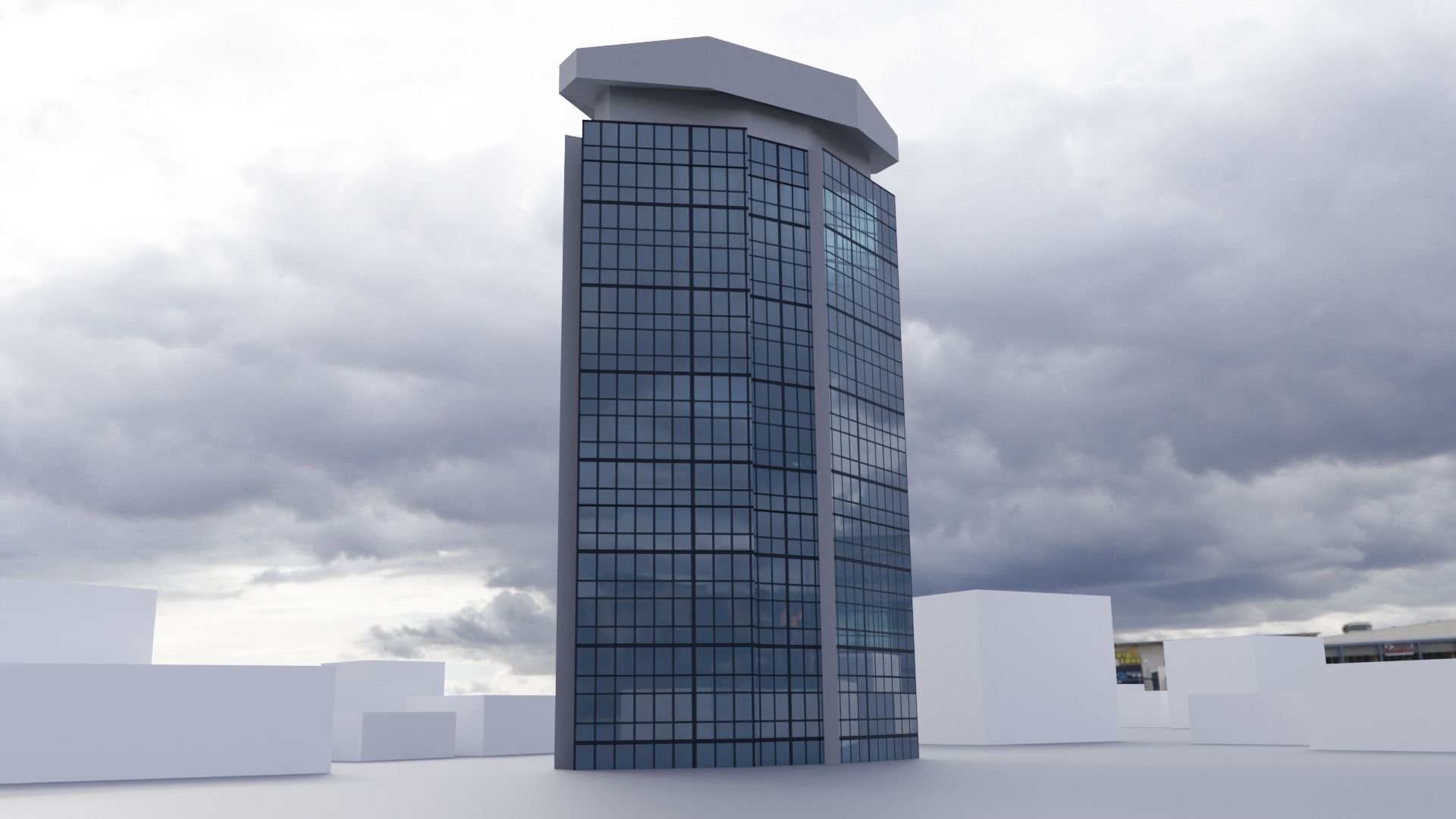 low poly buildings skyscrapers Low-poly 3D model_9