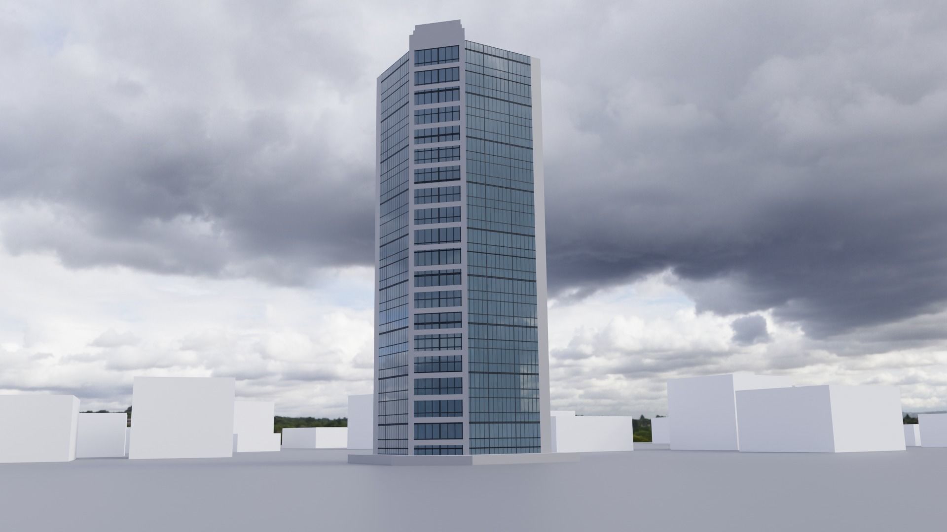 low poly buildings skyscrapers Low-poly 3D model_12