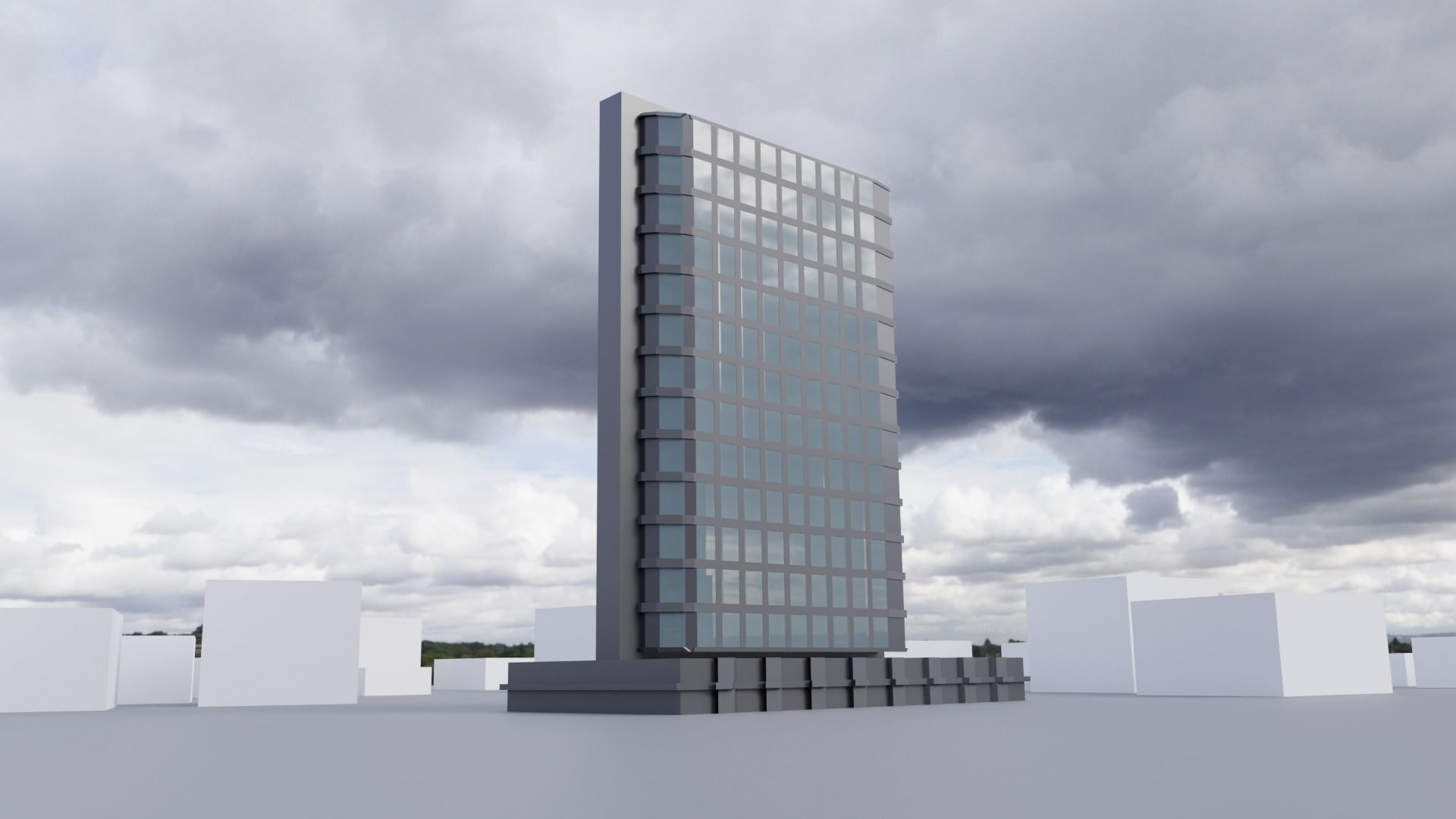 low poly buildings skyscrapers Low-poly 3D model_2