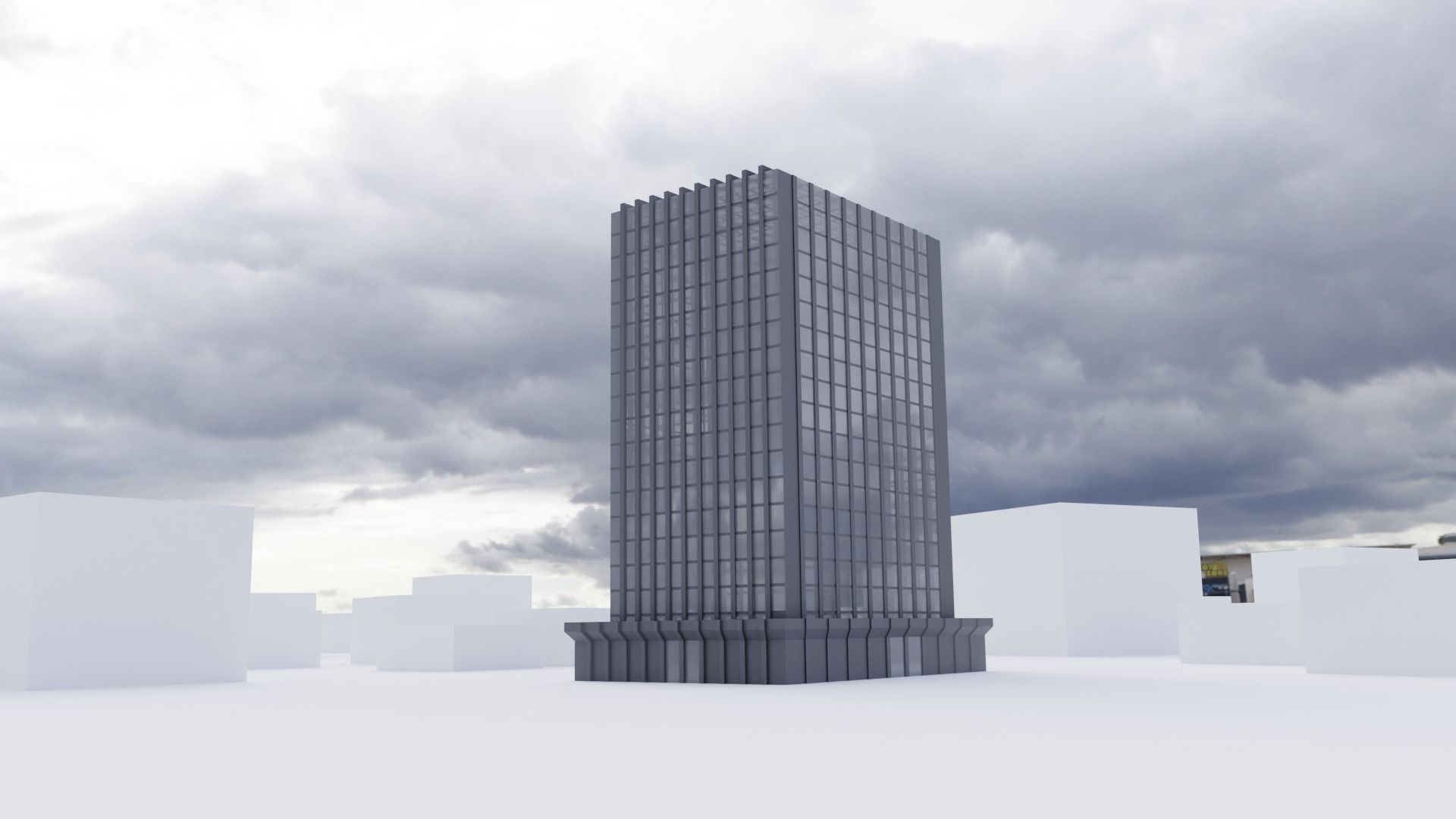 low poly buildings skyscrapers Low-poly 3D model_7