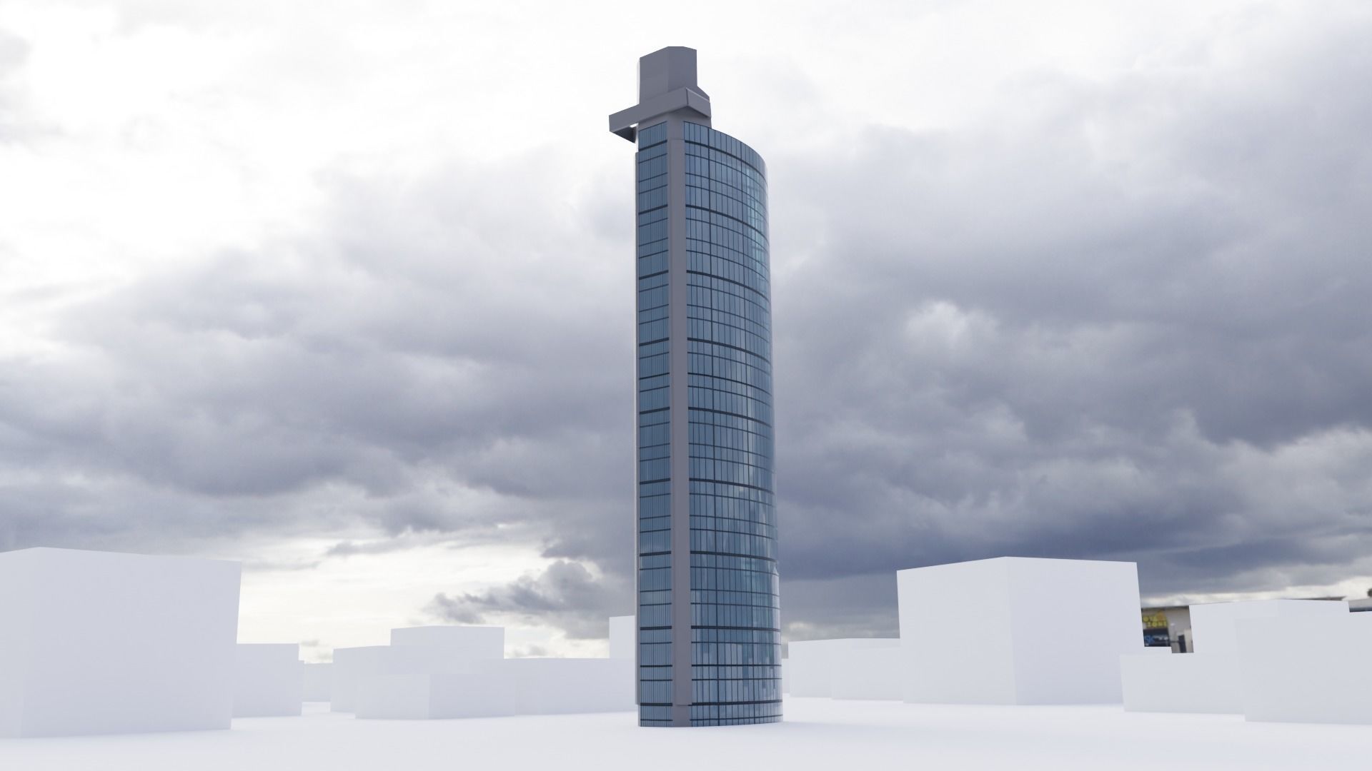 low poly buildings skyscrapers Low-poly 3D model_14