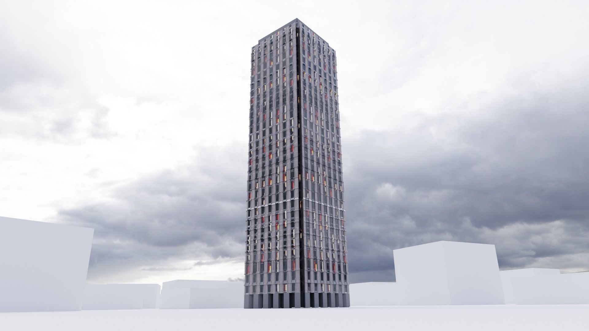 low poly buildings skyscrapers Low-poly 3D model_6