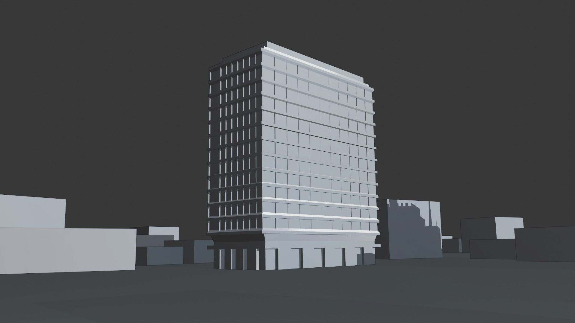 low poly buildings skyscrapers Low-poly 3D model_25