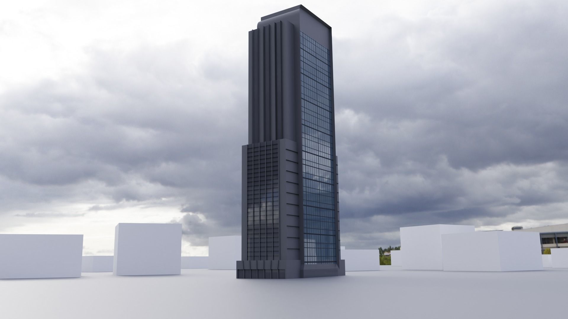 low poly buildings skyscrapers Low-poly 3D model_4