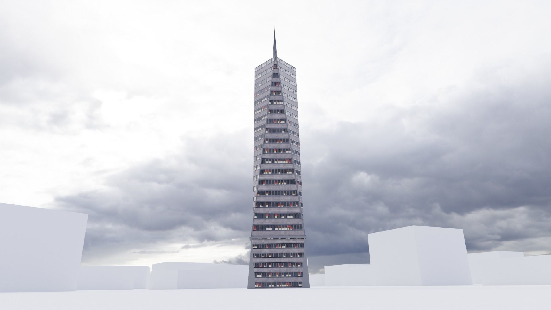 low poly buildings skyscrapers Low-poly 3D model_10