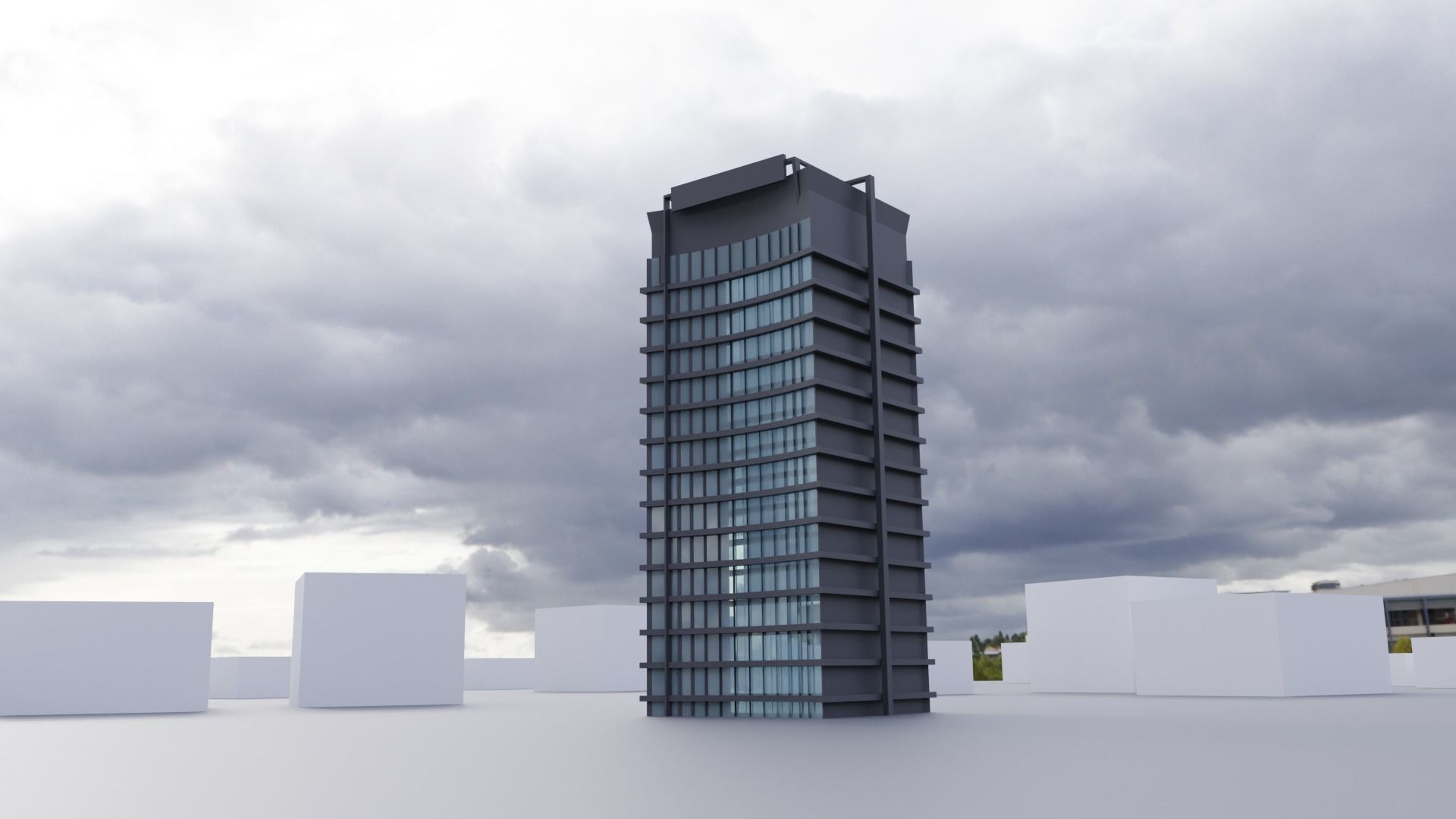 low poly buildings skyscrapers Low-poly 3D model_11