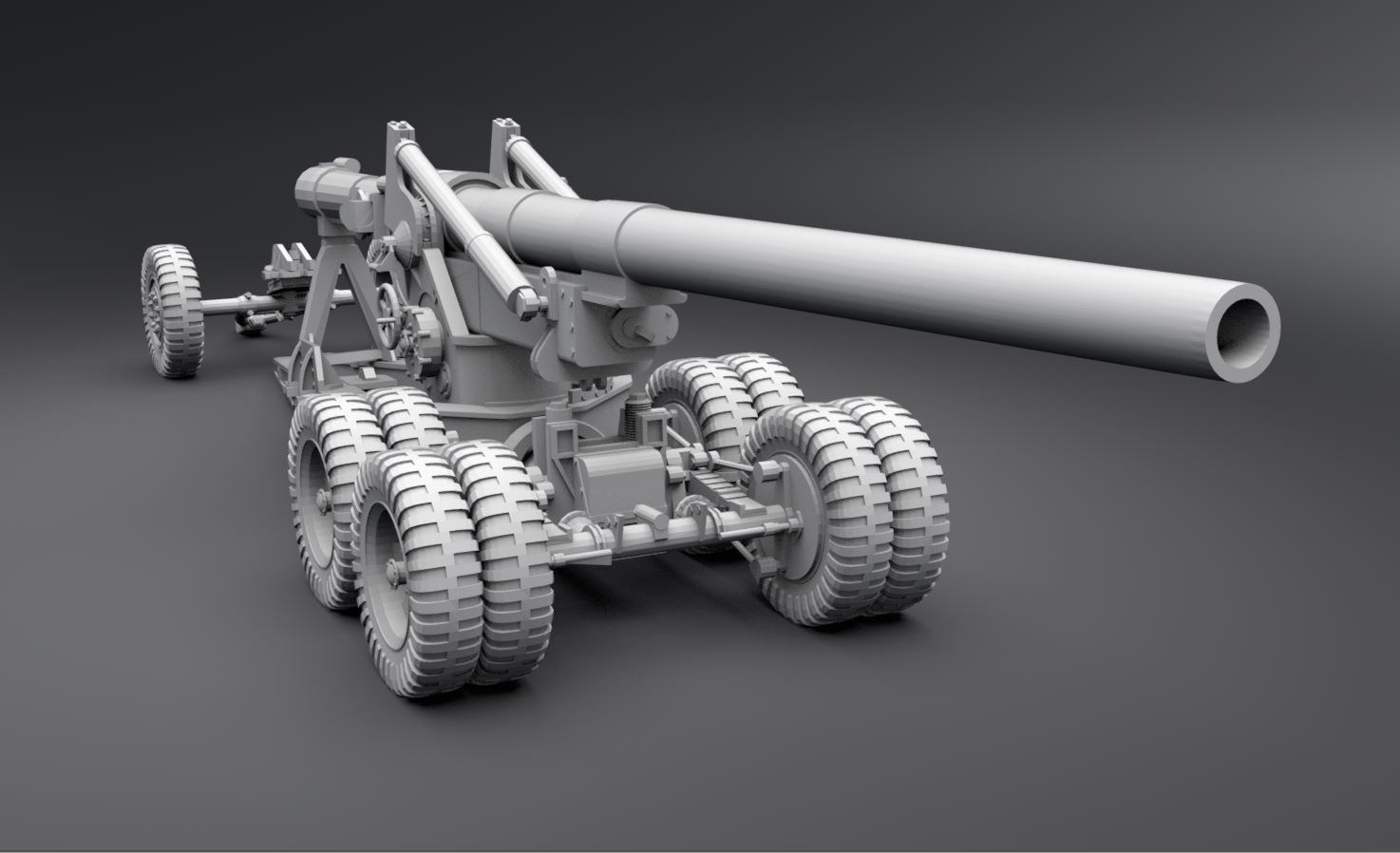 155mm Long Tom Scale Model 3D print model_4