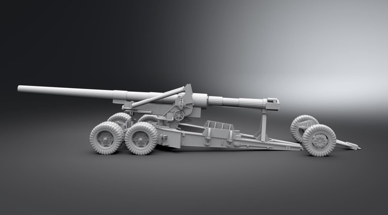 155mm Long Tom Scale Model 3D print model_1