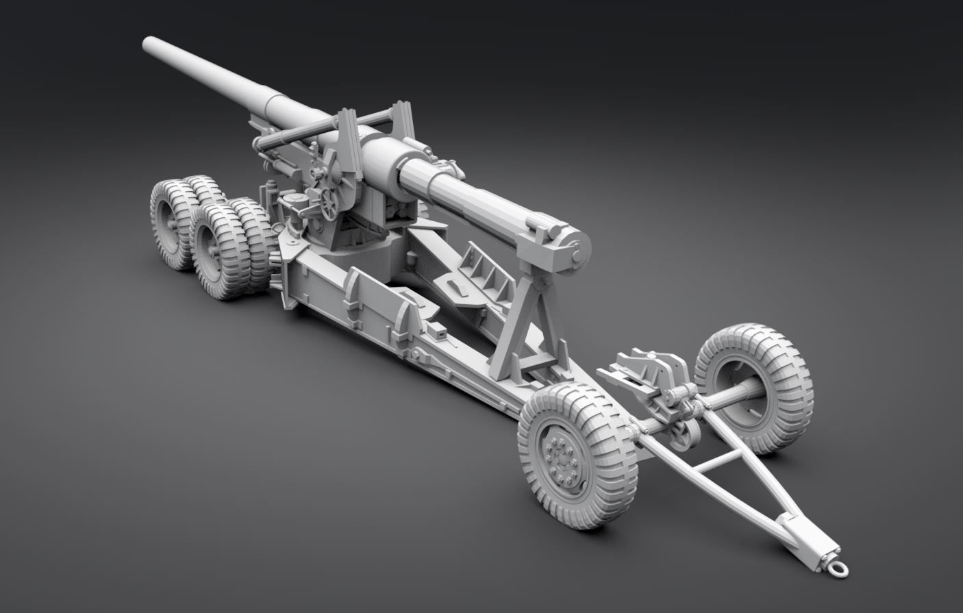 155mm Long Tom Scale Model 3D print model_2