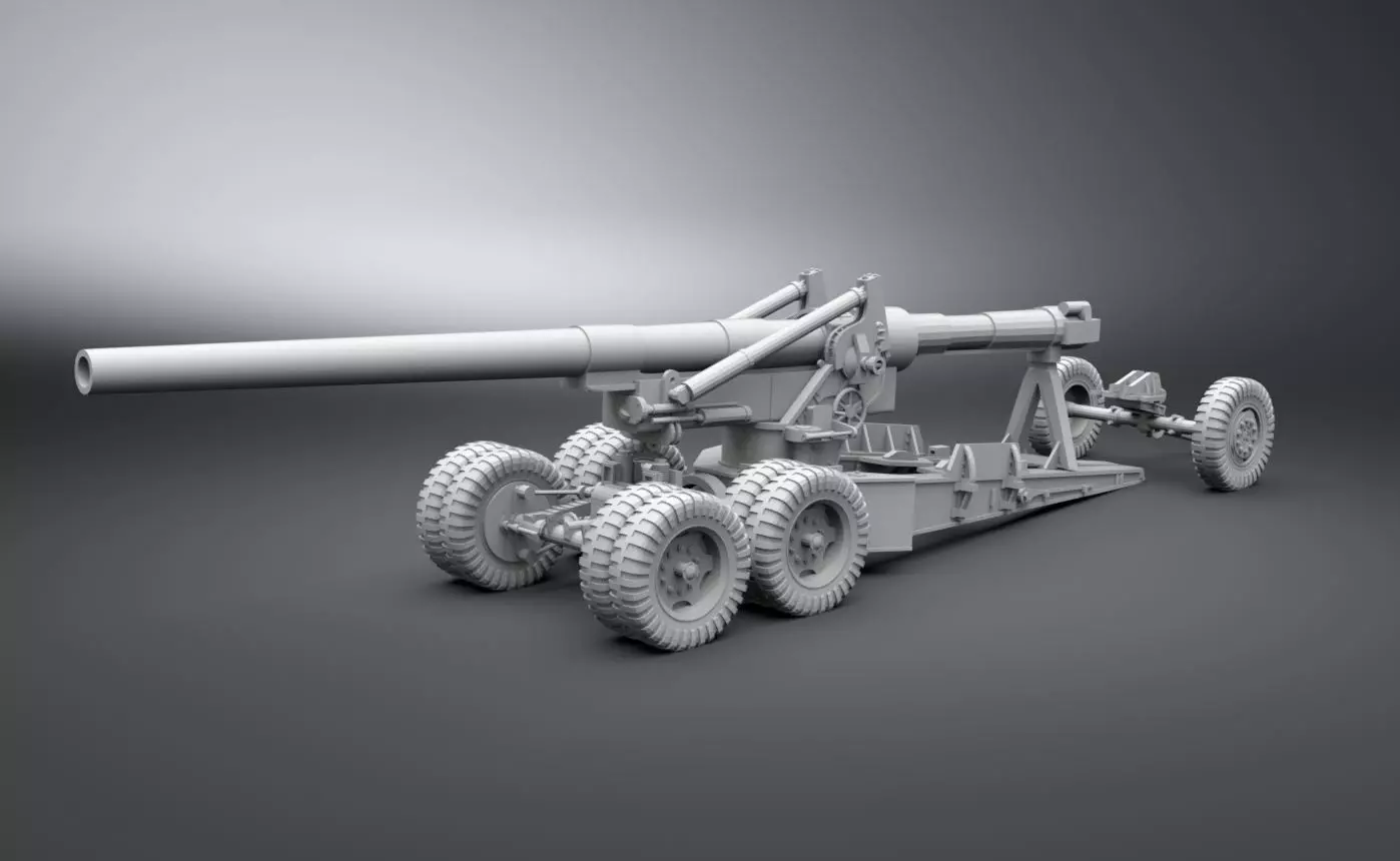 155mm Long Tom Scale Model 3D print model_0