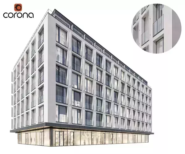 Modern residential building 05 3D model