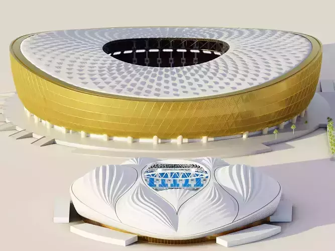 lusail and aljanoub stadiums fifa world cup 2022 Qatar 3D Model Collection