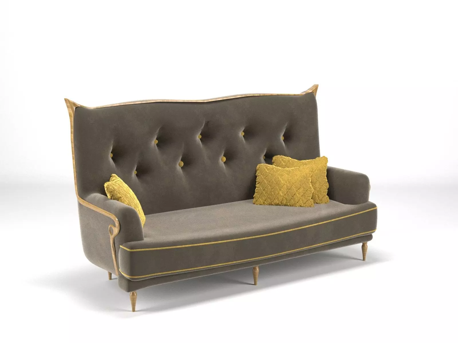 classic 3 seater capitone soda 3D model