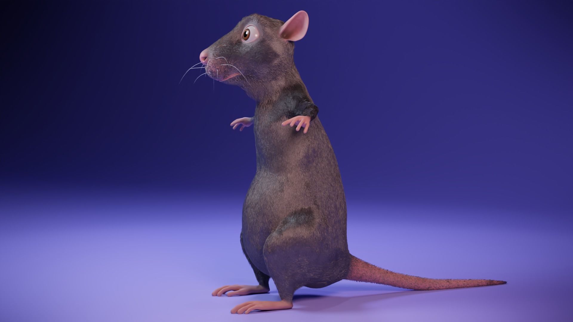 Cartoon Rat Low-poly 3D model_5