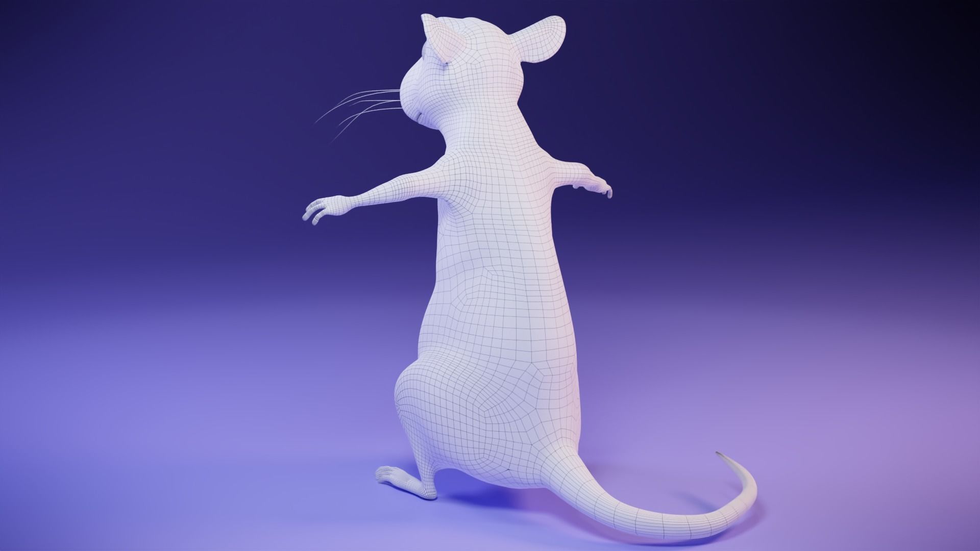 Cartoon Rat Low-poly 3D model_16