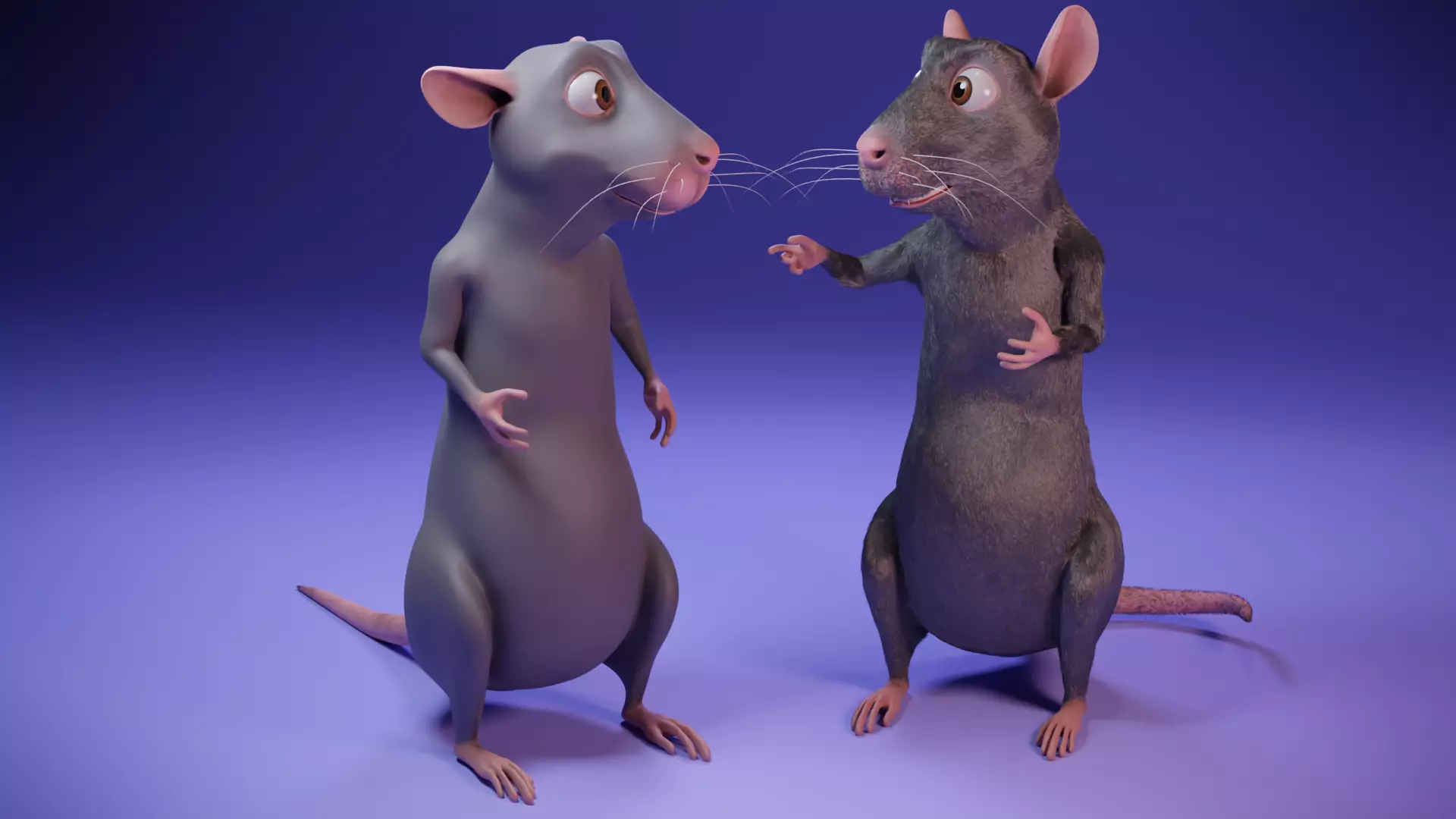 Cartoon Rat Low-poly 3D model_0