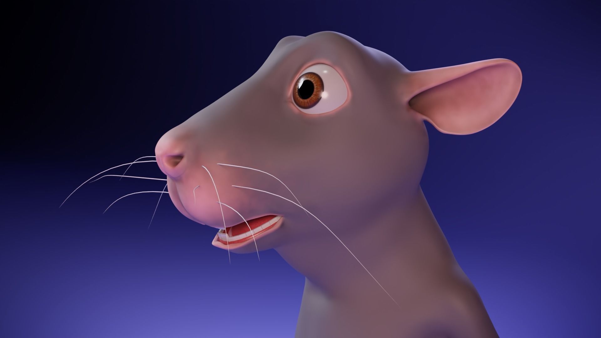 Cartoon Rat Low-poly 3D model_4
