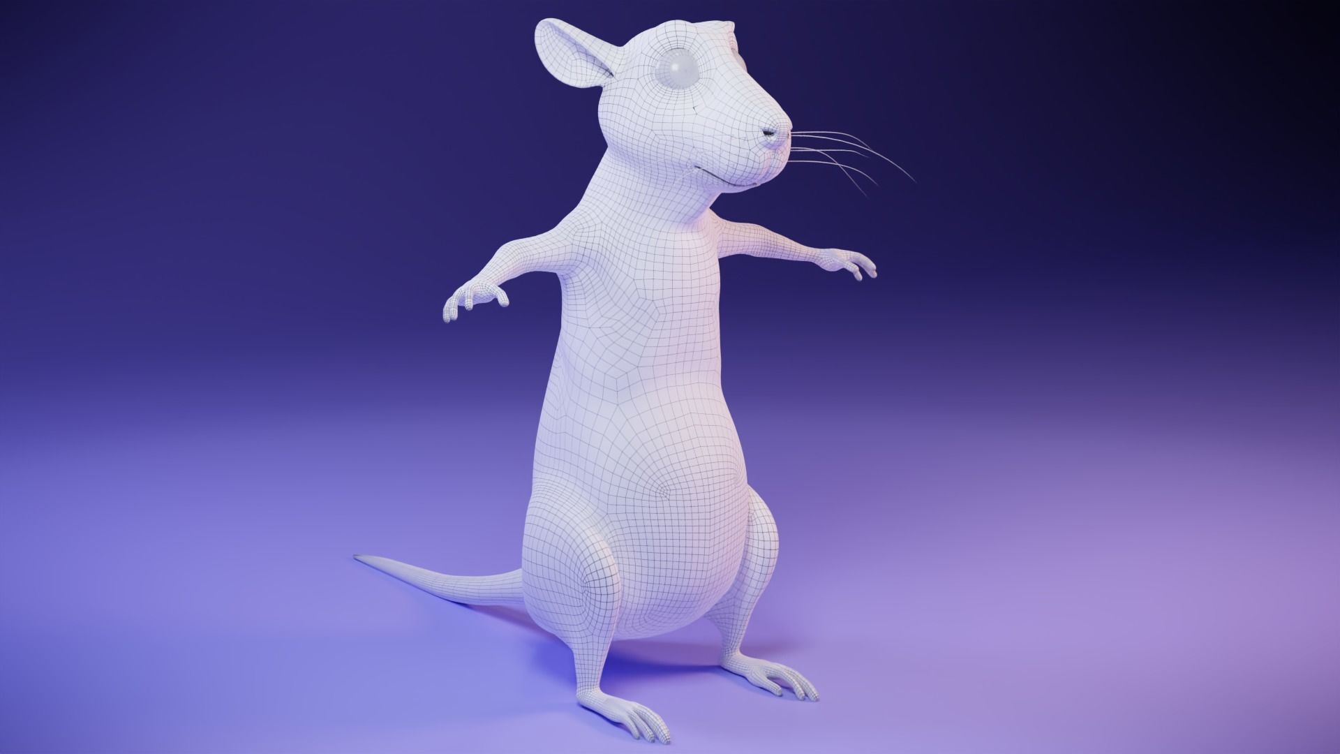 Cartoon Rat Low-poly 3D model_15