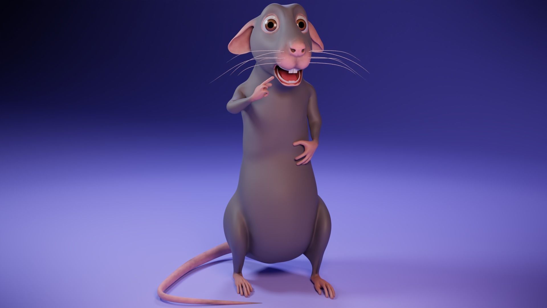 Cartoon Rat Low-poly 3D model_13