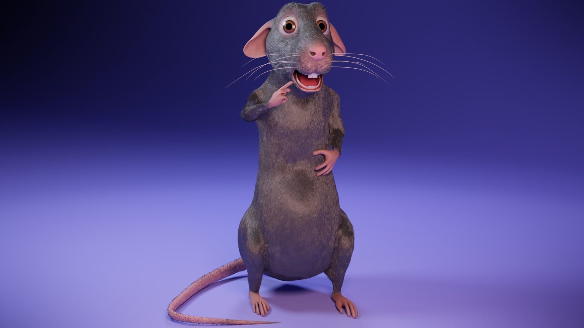 Cartoon Rat Low-poly 3D model_12