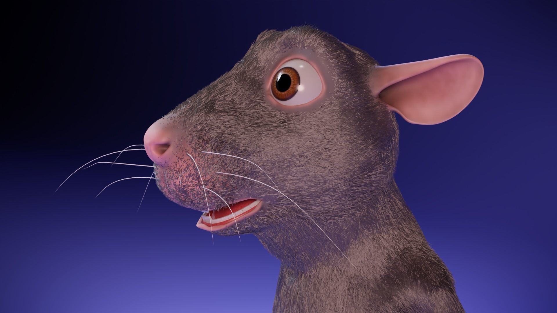 Cartoon Rat Low-poly 3D model_7