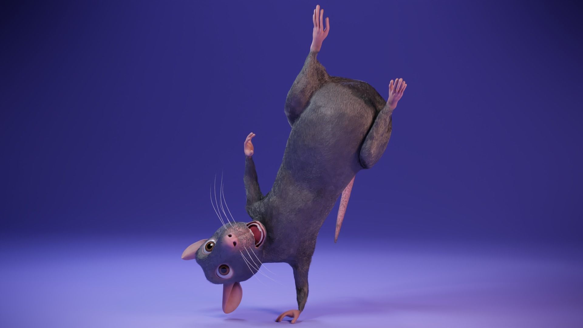 Cartoon Rat Low-poly 3D model_2
